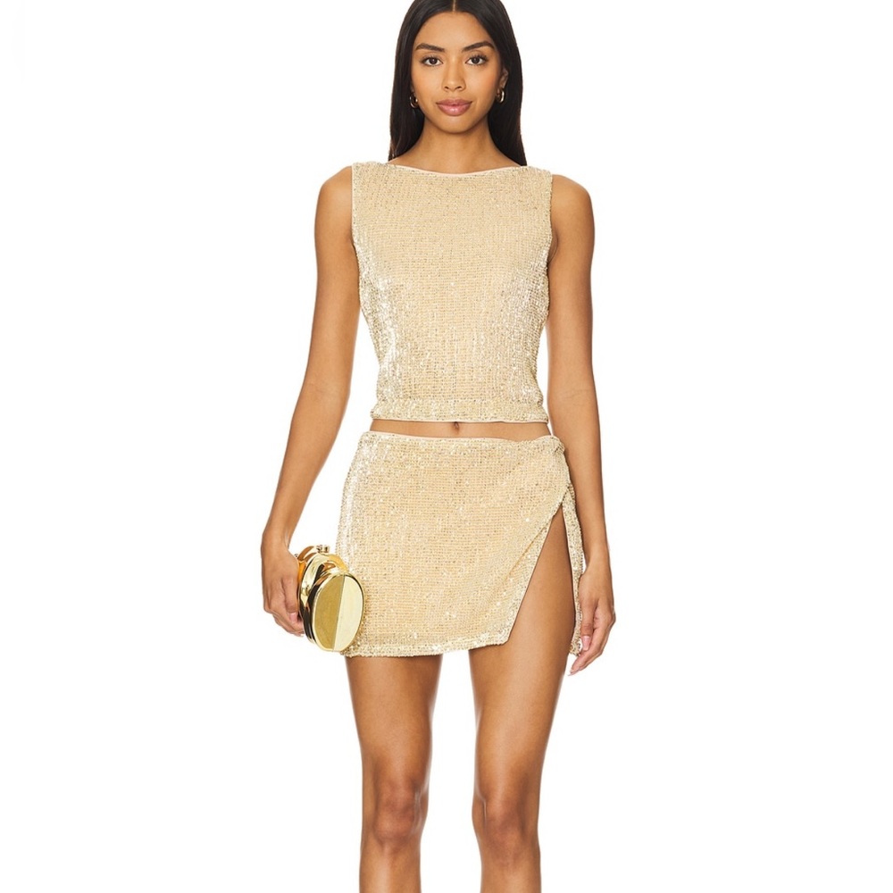 Lovers and friends Selma Gold Sequin Two-Piece Set